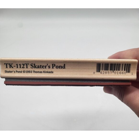 Thomas Kinkade VTG TK-112T Skater's Pond Heritage Farms Series Rubber Stamp 90s - Picture 4 of 11
